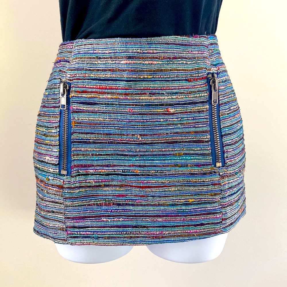 Chaser Tweed Skirt with zippers